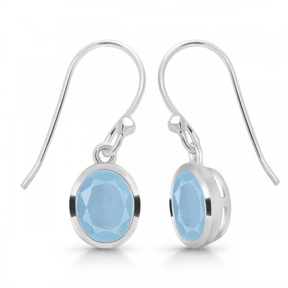 Aquamarine Oval Drop Earrings