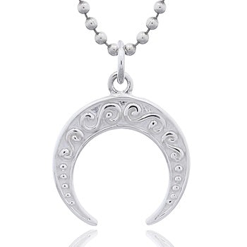 Pendant Sterling Silver Crescent Moon