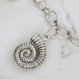 Sterling Silver 6 Shell Charm Bracelet Made by Us