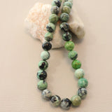 Variscite, Onyx & Sterling Silver Bead Necklace
