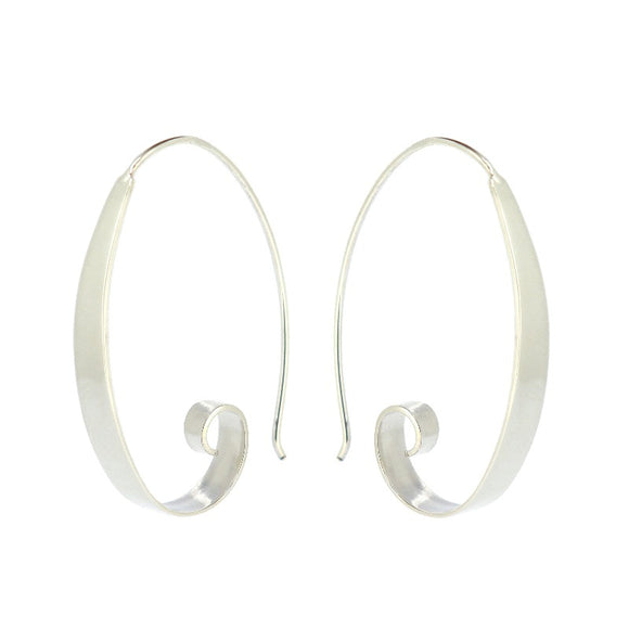 Sterling Silver Polished Curly Earrings