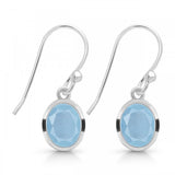 Aquamarine Oval Drop Earrings