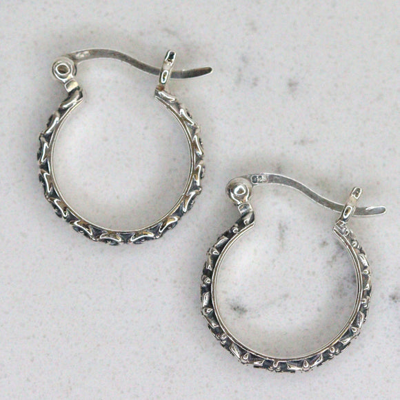 Hoops Sterling Silver Spotted