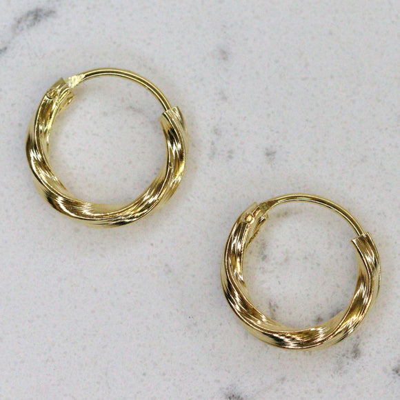 Hoops Sterling Silver Gold Plated Twist