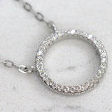 Necklace Sterling Silver CZ Ring