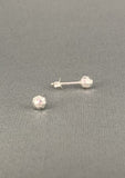 Studs Sterling Silver Faceted Ball