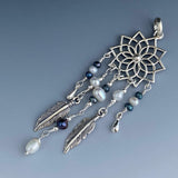 Pendant Dream Catcher Sterling Silver with Pearls