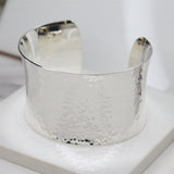 Cuff Sterling Silver Wide 40mm Hammered