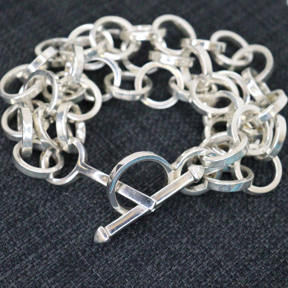 Round Link Heavy Bracelet Handmade