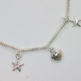 Sterling Silver Starfish & Shell Bracelet