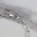 Sterling Silver Starfish Oval Link 7 inch Bracelet
