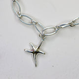 Sterling Silver Starfish Oval Link 7 inch Bracelet
