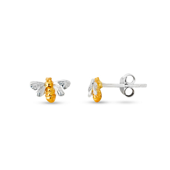 Studs Sterling Silver & Gold Plated Bee
