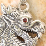 Pendant Sterling Silver Dragon with Garnet Eye Limited edition Designed by us