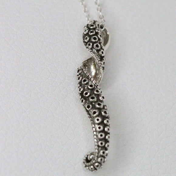 Pendant Sterling Silver Octopus Tentacle