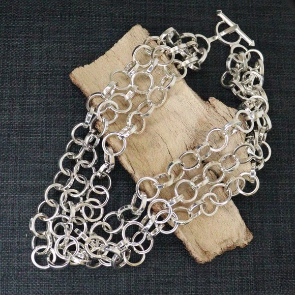 Round Link Heavy Necklace Handmade