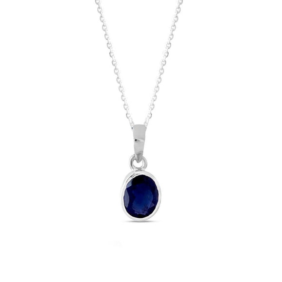 Pendant Sterling Silver Iolite Oval