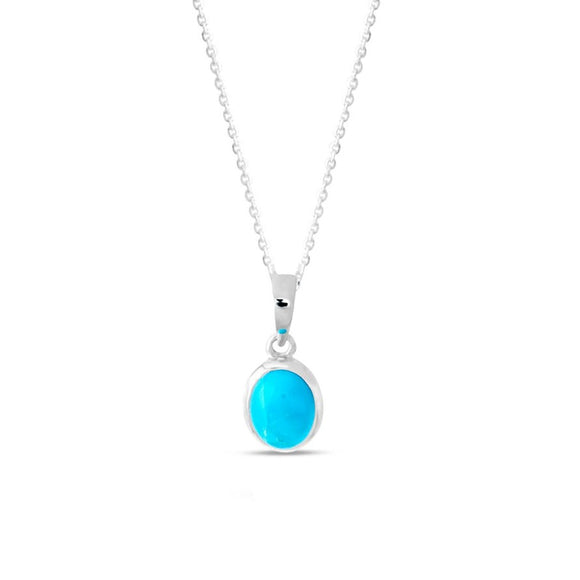 Pendant Sterling Silver Turquoise Oval