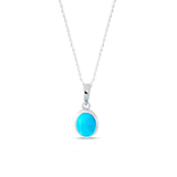 Pendant Sterling Silver Turquoise Oval