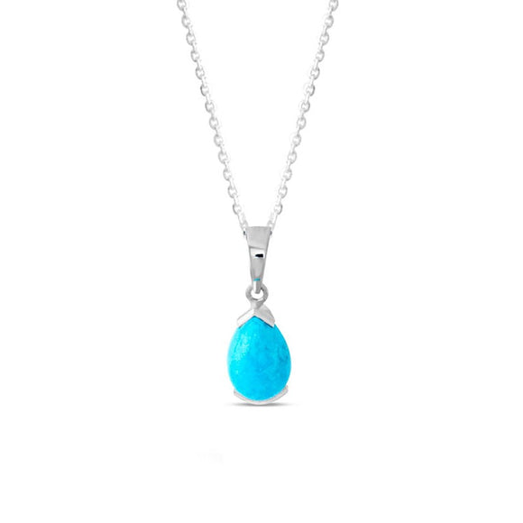 Pendant Sterling Silver Turquoise Raindrop