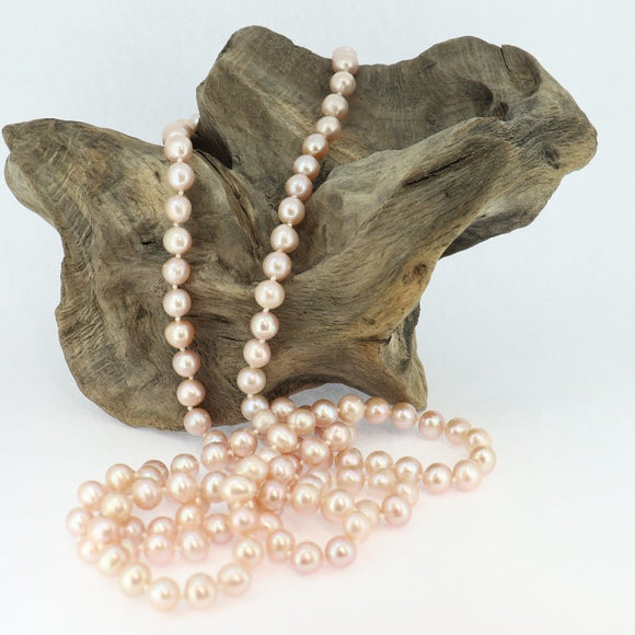Fresh Water Pearl Necklace 6-7mm Pink 35 Inches
