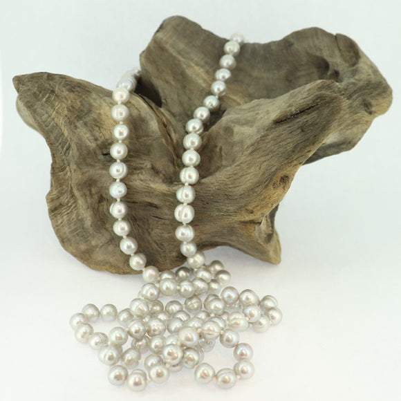 Fresh Water Pearl Necklace 6-7mm Grey 35 inches