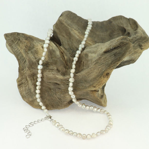 Fresh Water Baroque Pearl Necklace 3-4mm Grey
