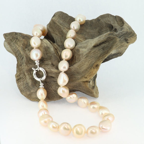 Fresh Water Baroque Pearl Necklace 12-14mm Pink