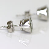 Sterling Silver & Green Amethyst Stud Earrings 8 mm Round