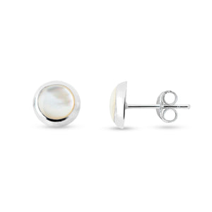 Studs Sterling Silver Mother Of Pearl