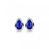 Sterling Silver and Lapis Rain Drop Small Stud Earrings